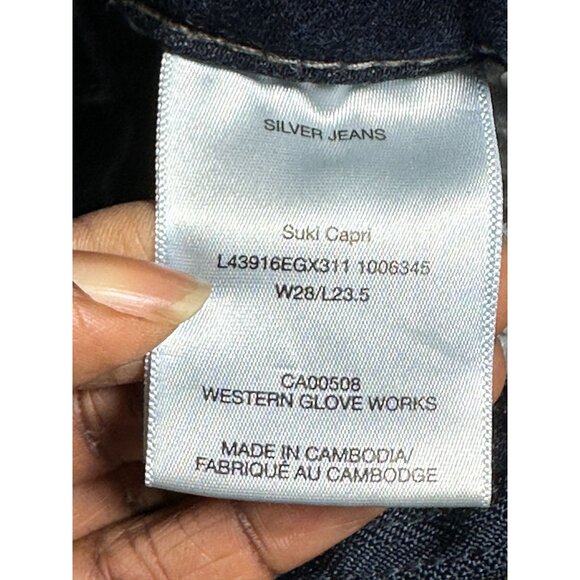 Silver Jeans Co. Suki Capri Womens Mid Rise Stretch Denim Jeans W26 Blue Curvy - Picture 6 of 12